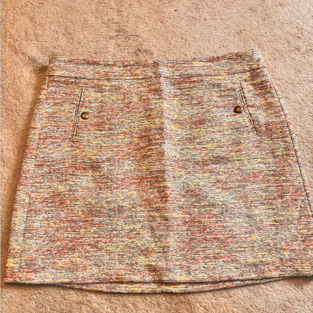 LOFT Multicolor Textured Mini Skirt